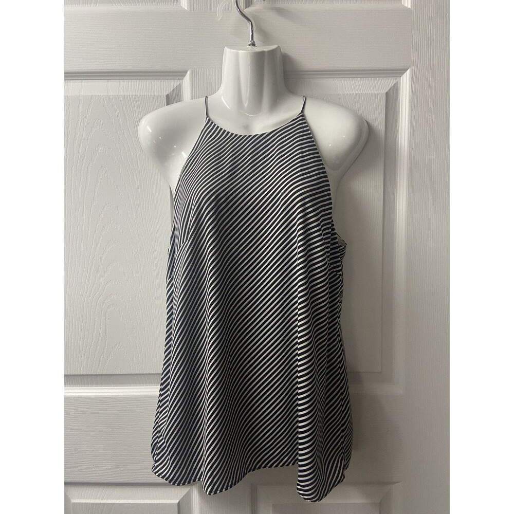 H&M Swing Top Womens Small Black White Striped Lined Strappy Casual
